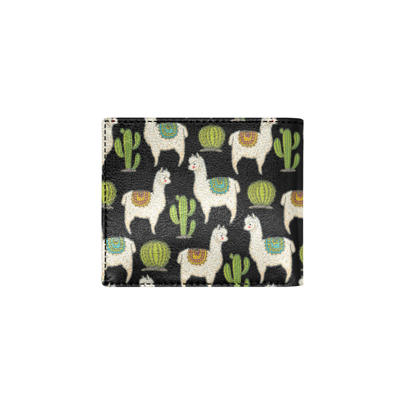 Alpaca Cactus Pattern Print Design 07 Men's ID Card Wallet