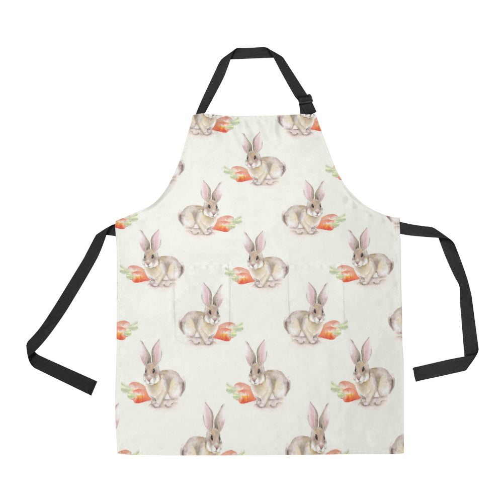 Rabbit Pattern Print Design 01 Apron with Pocket