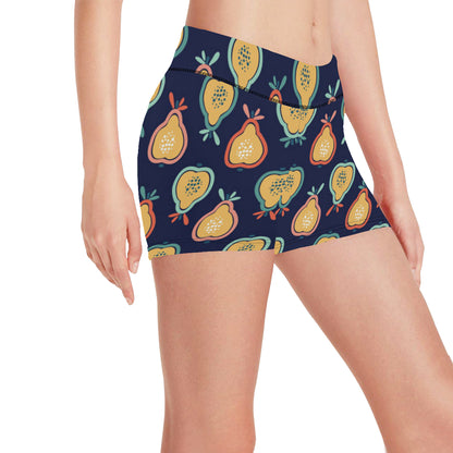 Pear Pattern Print Design PE03 Yoga Shorts