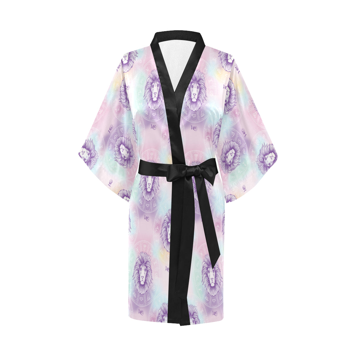 Leo Pattern Print Design 03 Women's Short Kimono