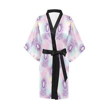 Leo Pattern Print Design 03 Women's Short Kimono