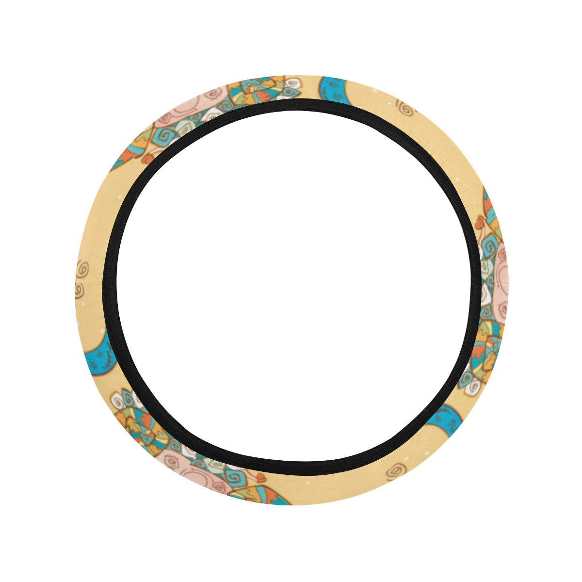 Aries Zodiac Pattern Print Design 03 Steering Wheel Cover with Elastic Edge