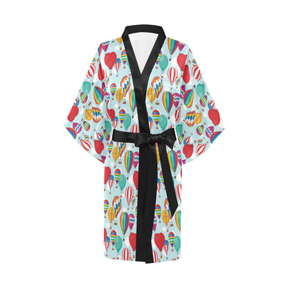 Ballon Pattern Print Design 07 Women's Short Kimono