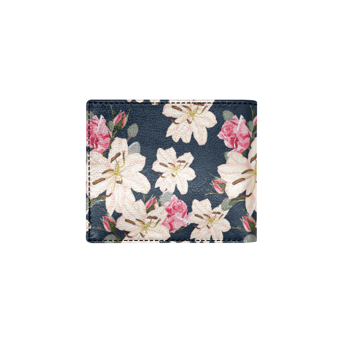 Lily Pattern Print Design LY04 Men's ID Card Wallet