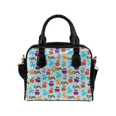 Bear Cute Pattern Print Design 03 Shoulder Handbag