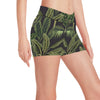 Banana Leaf Pattern Print Design BL04 Yoga Shorts