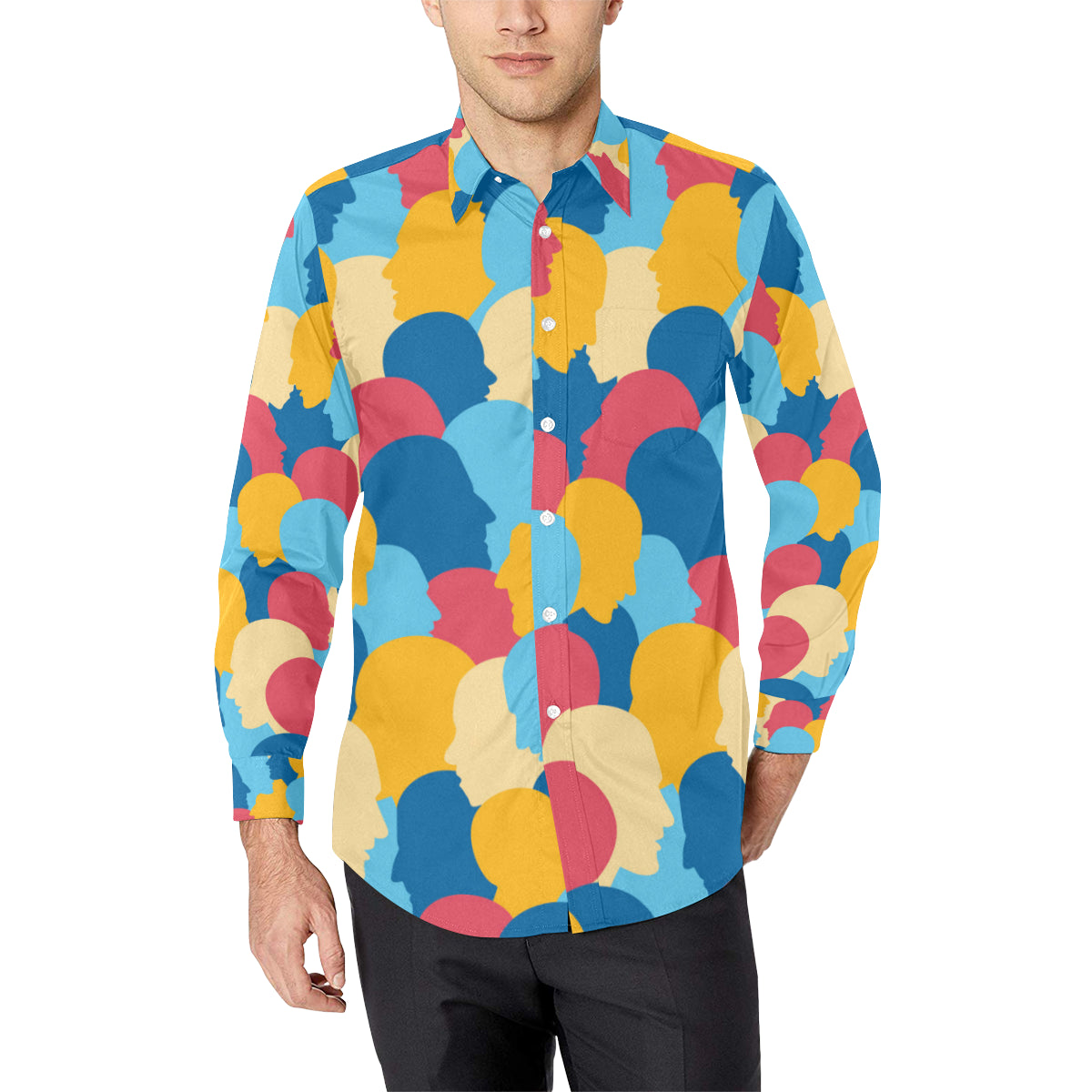 Psychology Pattern Print Design A02 Men's Long Sleeve Shirt