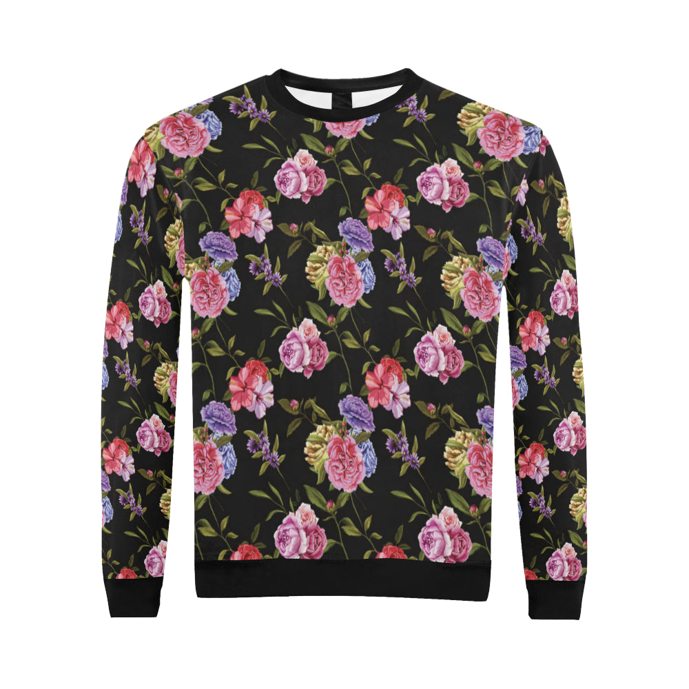 Carnations Pattern Print Design CN05 Men Long Sleeve Sweatshirt
