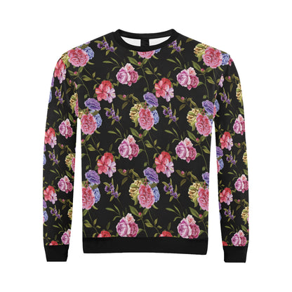 Carnations Pattern Print Design CN05 Men Long Sleeve Sweatshirt