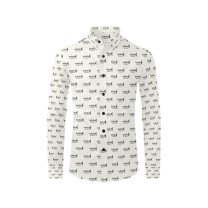 Trumpet Pattern Themed Print Men's Long Sleeve Shirt