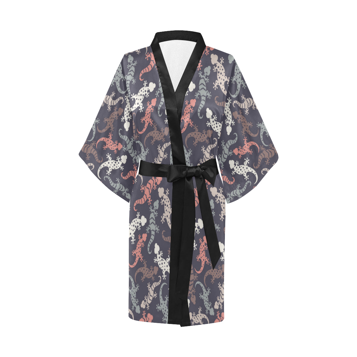 Gecko Pattern Print Design 02 Women's Short Kimono