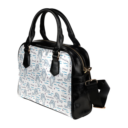 Manatee Baby Pattern Print Design 03 Shoulder Handbag