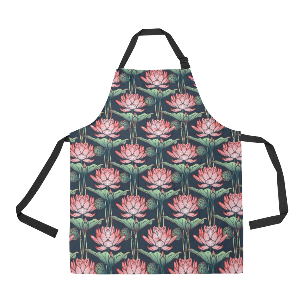 Water Lily Pattern Print Design WL03 Apron with Pocket
