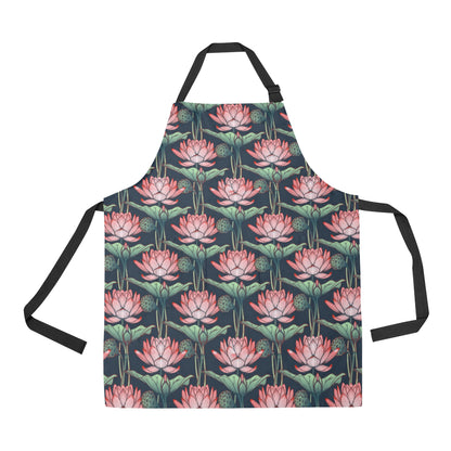 Water Lily Pattern Print Design WL03 Apron with Pocket