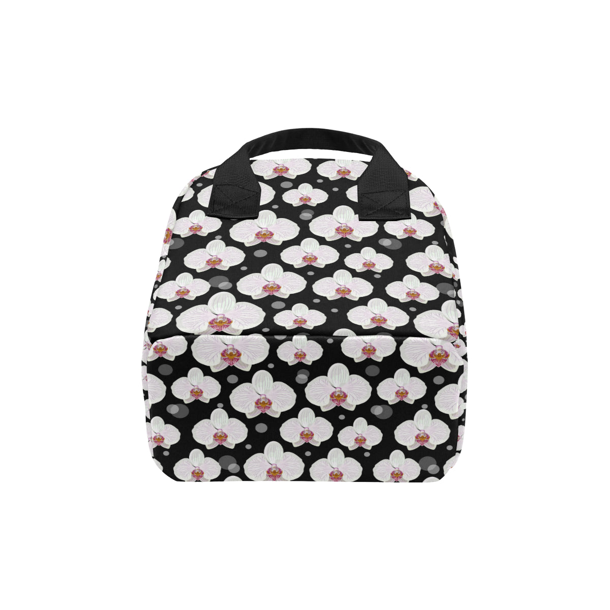 Orchid White Pattern Print Design OR09 Insulated Lunch Bag