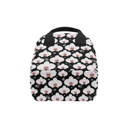 Orchid White Pattern Print Design OR09 Insulated Lunch Bag