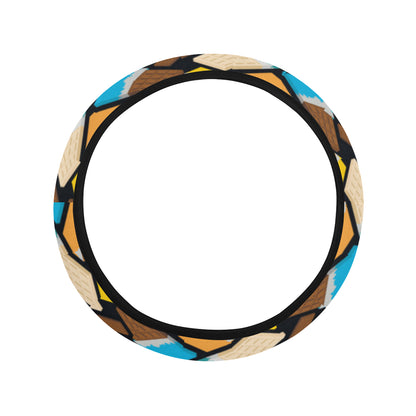Chocolate Pattern Print Design 02 Steering Wheel Cover with Elastic Edge