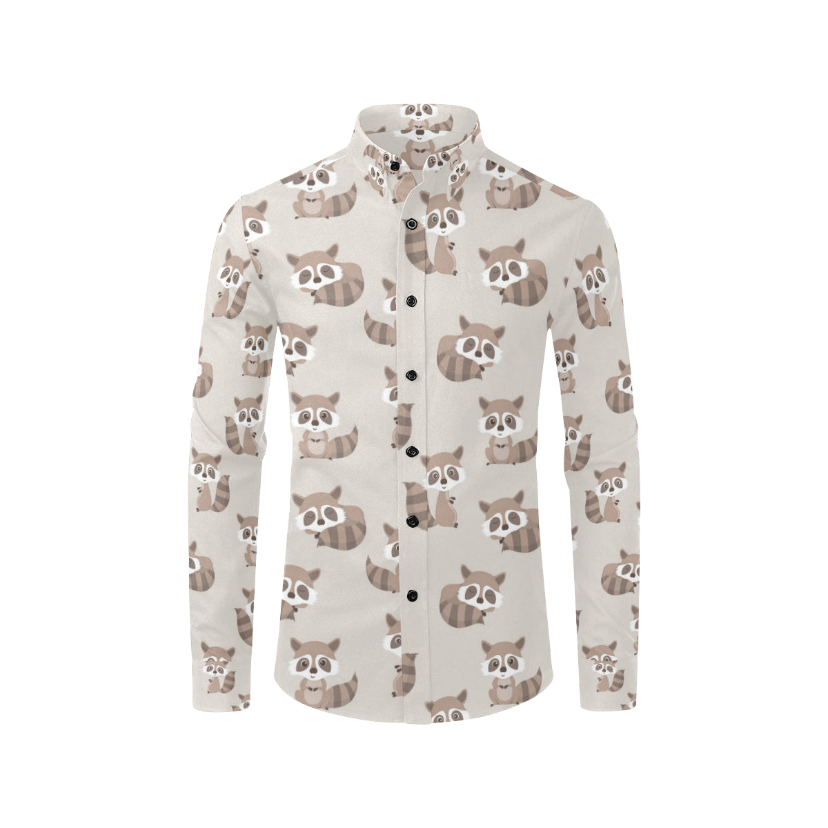 Raccoon Pattern Print Design A05 Men's Long Sleeve Shirt