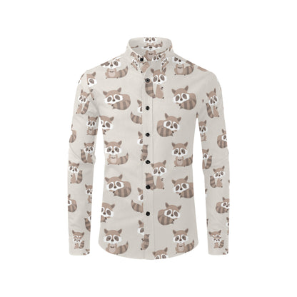 Raccoon Pattern Print Design A05 Men's Long Sleeve Shirt