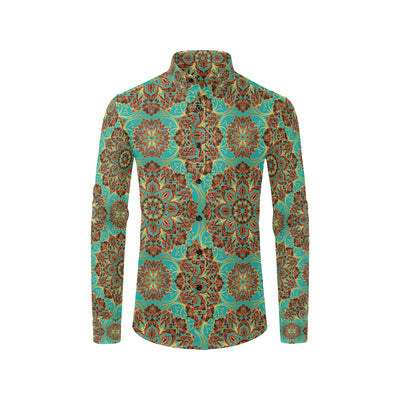 Medallion Pattern Print Design 02 Men's Long Sleeve Shirt