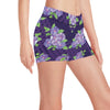 Morning Glory Pattern Print Design MG03 Yoga Shorts