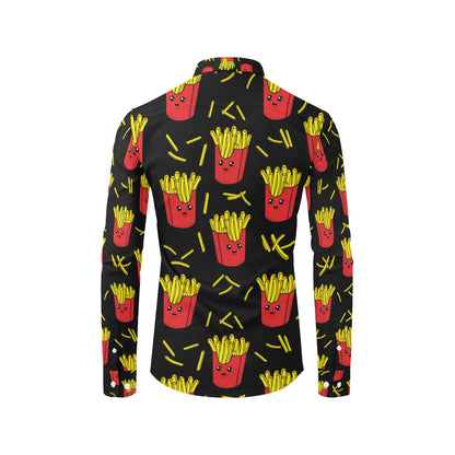 French Fried Pattern Print Design 03 Men's Long Sleeve Shirt