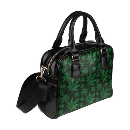 Pot Leaf Pattern Print Design A04 Shoulder Handbag