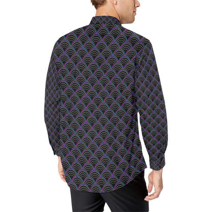 Mermaid Pattern Print Design 09 Men's Long Sleeve Shirt