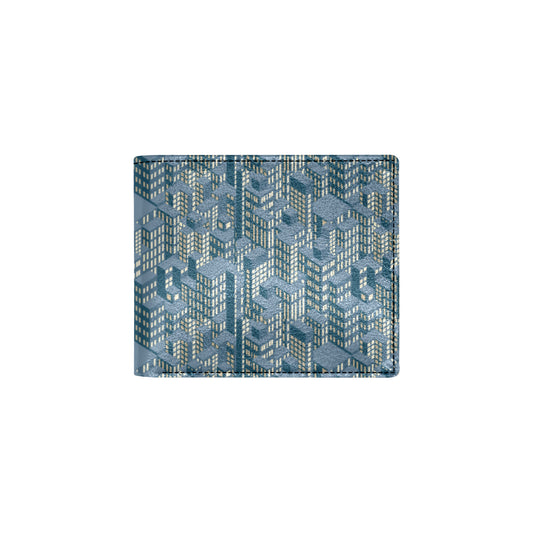 City  Pattern Print Design 01 Men's ID Card Wallet