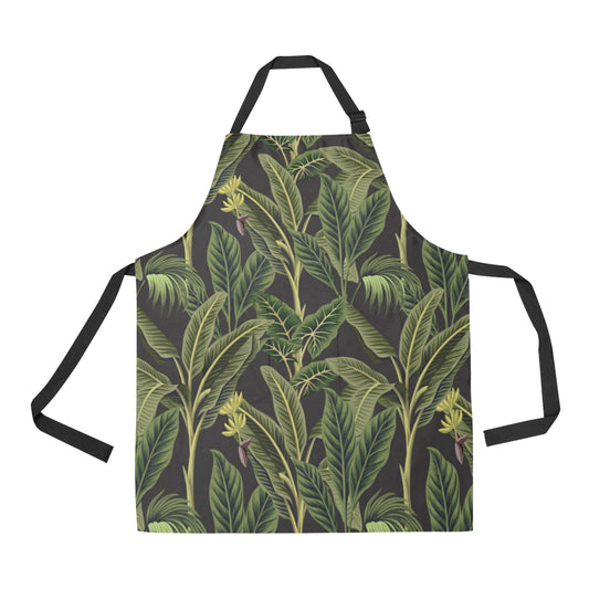 Banana Leaf Pattern Print Design BL04 Apron with Pocket