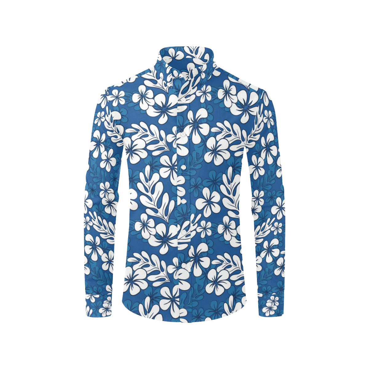 Plumeria Pattern Print Design PM015 Men's Long Sleeve Shirt