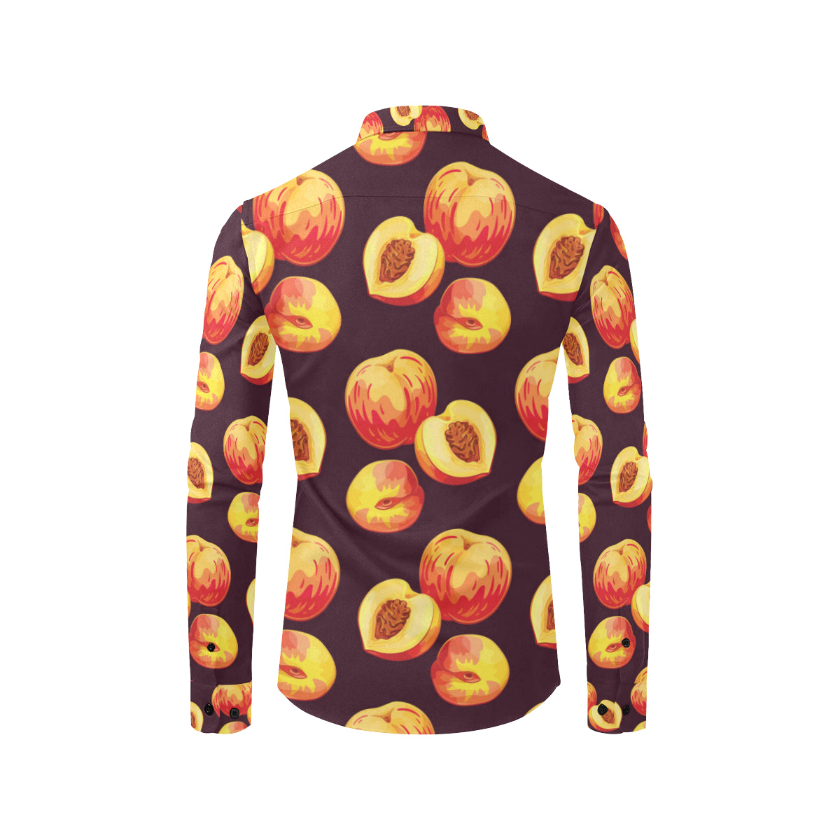 Peach Pattern Print Design A04 Men's Long Sleeve Shirt