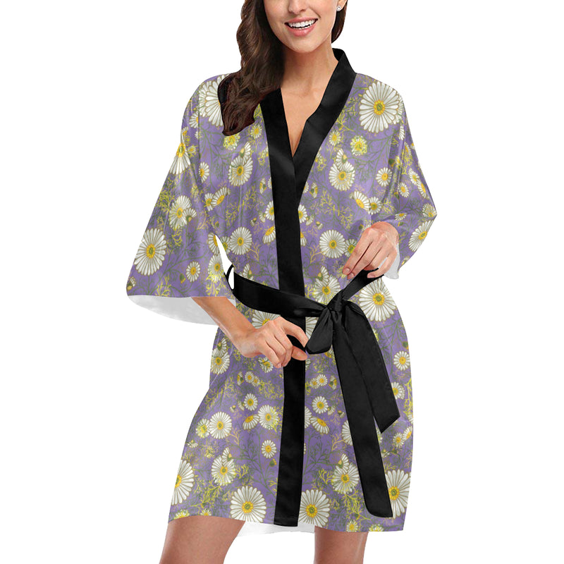 Daisy Pattern Print Design DS011 Women Kimono Robe