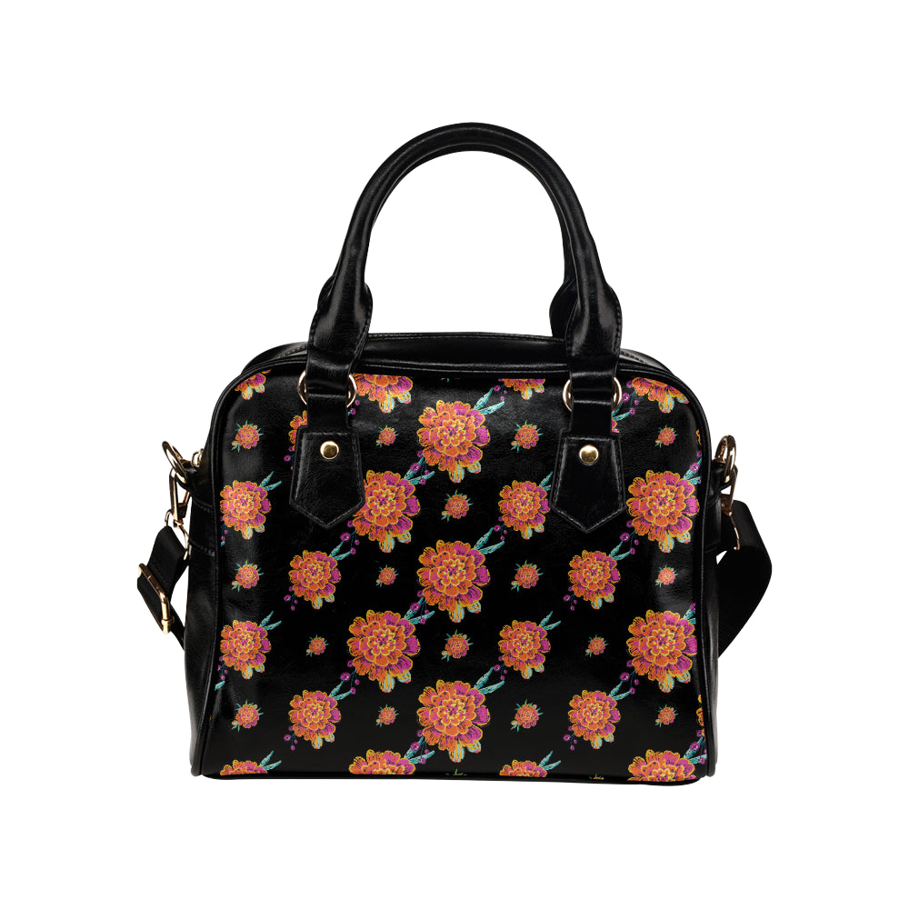 Marigold Pattern Print Design 01 Shoulder Handbag