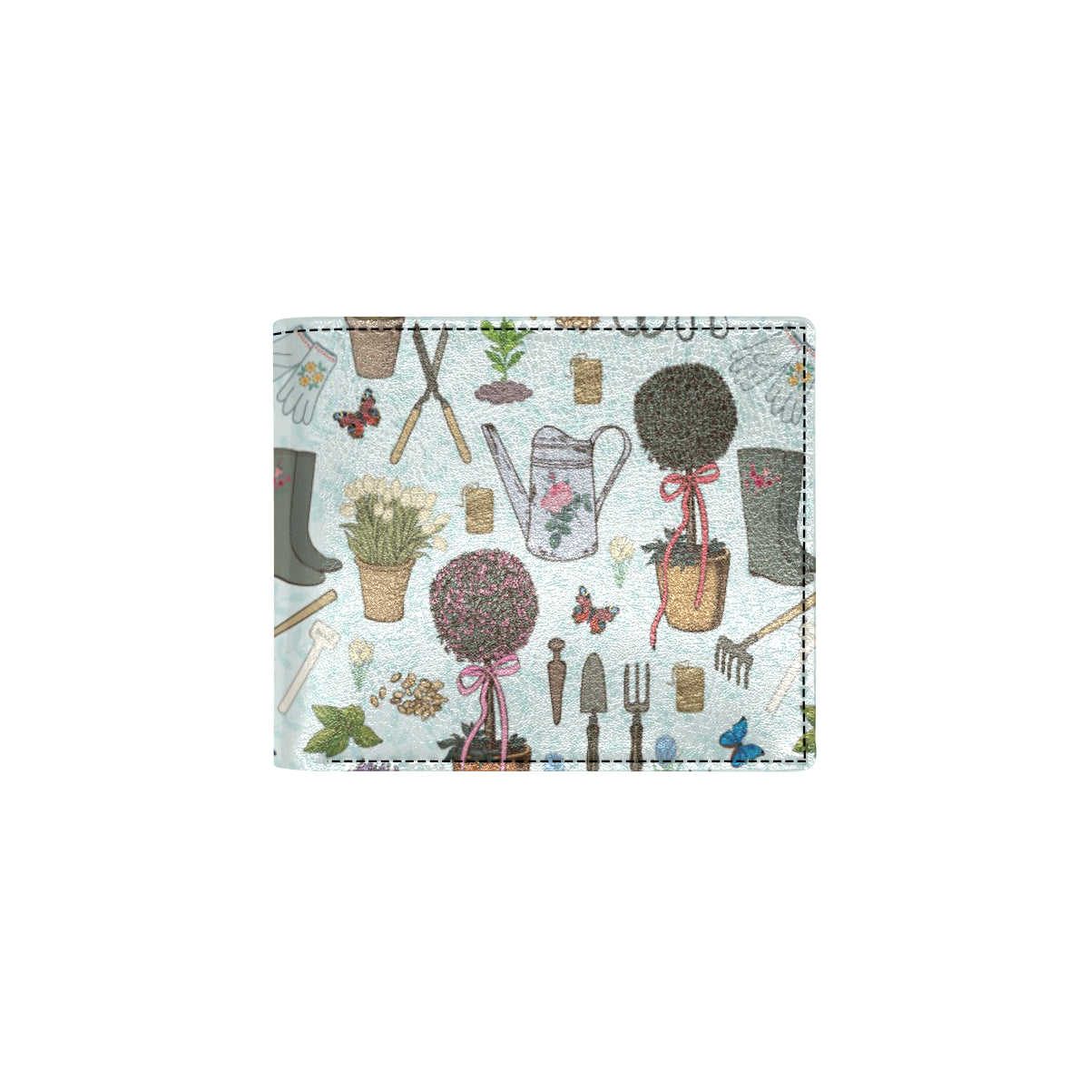 Gardening Pattern Print Design G01 Men's ID Card Wallet