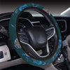 Sea Turtle Hand Drawn Blue Print Steering Wheel Cover with Elastic Edge