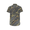 Marble Pattern Print Design 02 Men's Short Sleeve Button Up Shirt