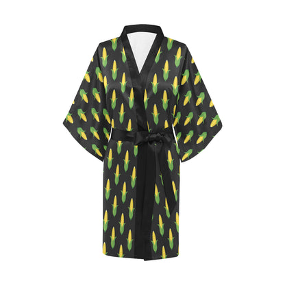 Corn Pattern Print Design 05 Women's Short Kimono