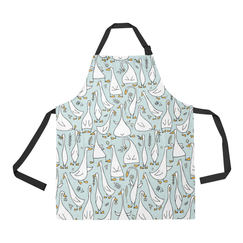 Goose Pattern Print Design 03 Apron with Pocket
