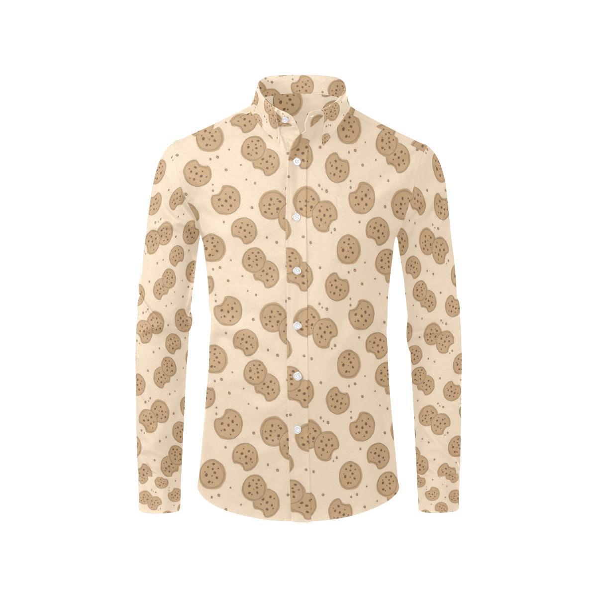 Biscuit Pattern Print Design 02 Men's Long Sleeve Shirt