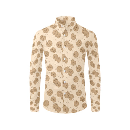 Biscuit Pattern Print Design 02 Men's Long Sleeve Shirt