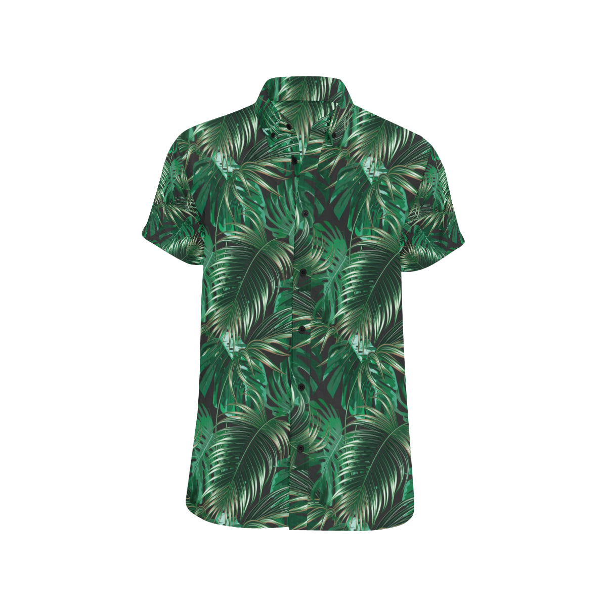 Tropical Flower Pattern Print Design TF012 Men's Short Sleeve Button Up Shirt