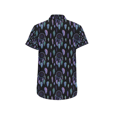 Dream Catcher Tribal Design Men's Short Sleeve Button Up Shirt