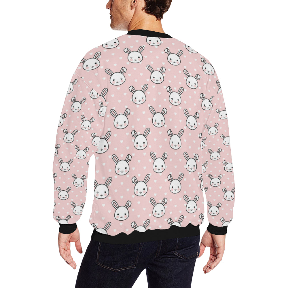 Rabbit Pattern Print Design RB02 Men Long Sleeve Sweatshirt