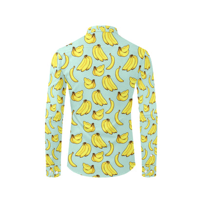Banana Pattern Print Design BA04 Men's Long Sleeve Shirt
