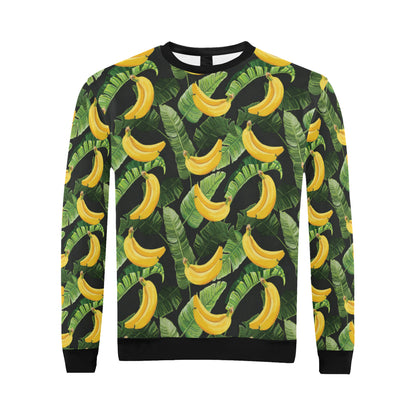 Banana Pattern Print Design BA01 Men Long Sleeve Sweatshirt