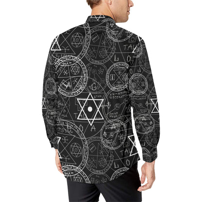 Pentagram Pattern Print Design A01 Men's Long Sleeve Shirt