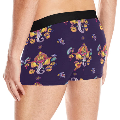 Ganesha Pattern Print Design 04 Men's Boxer Briefs