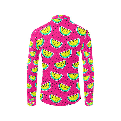 Watermelon Pattern Print Design WM04 Men's Long Sleeve Shirt