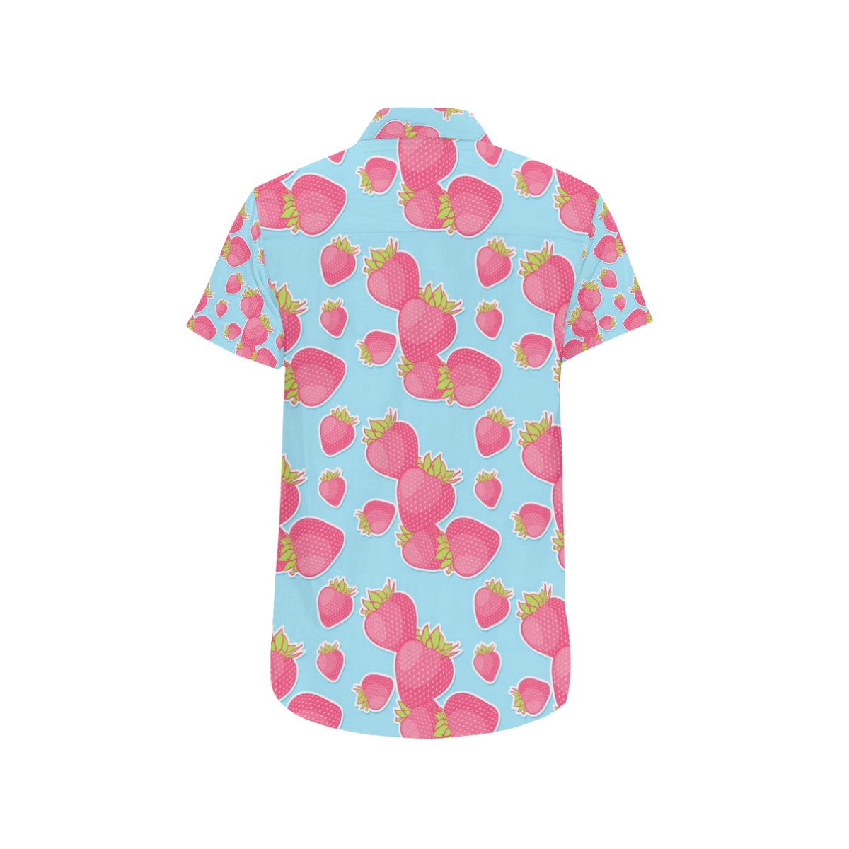 Strawberry Pattern Print Design SB04 Men's Short Sleeve Button Up Shirt